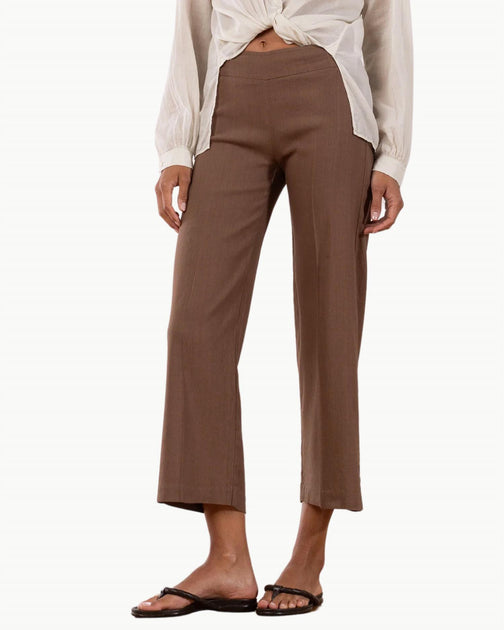 Avenue Montaigne Alex Pull On Linen Pants Brown US 4 2