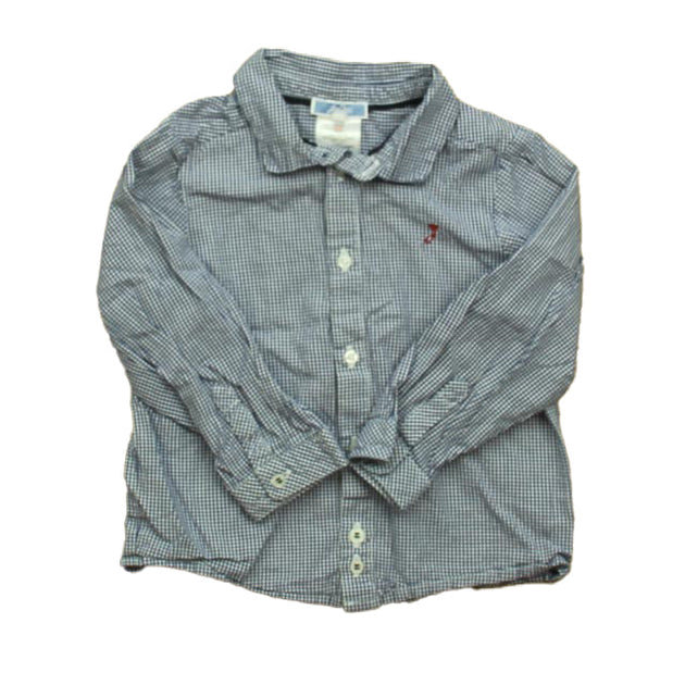 Jacadi Boys Check Shirt Navy Green 3T 2