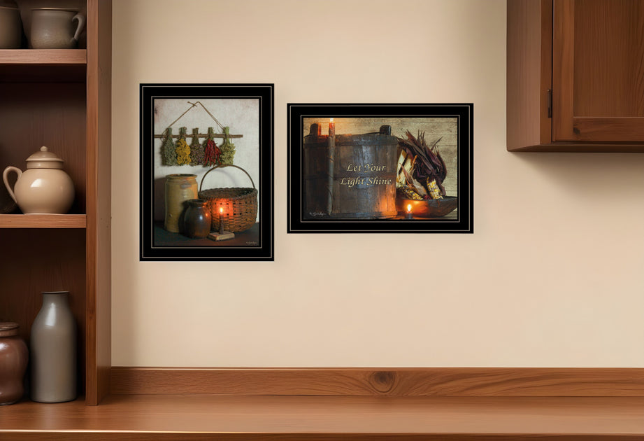 Hivvago Let Your Light Shine 2 Framed Print Wall Art Black 38.1 x 38.1 cm 2