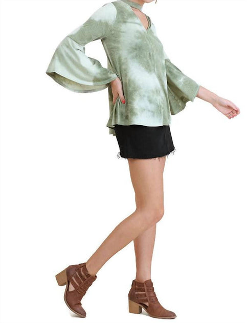 Umgee Tie Dye Bell Sleeve Top Multi Medium 4