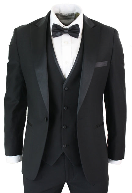 Paul Andrew Regent 3 Piece Tuxedo Suit Black US 40 Regular 2