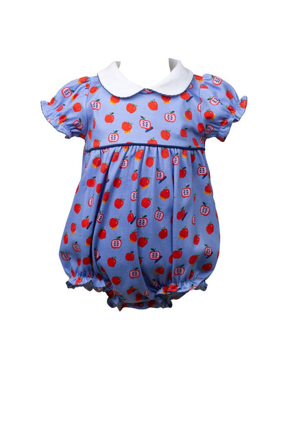 The Proper Peony Baby Mädchen School Apples Bubble Einteiler Blau 12-18 Monate 2