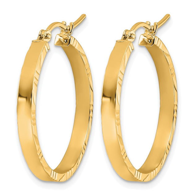 Diamond2Deal Medium Round Hoop Earrings Silver 3mm 3