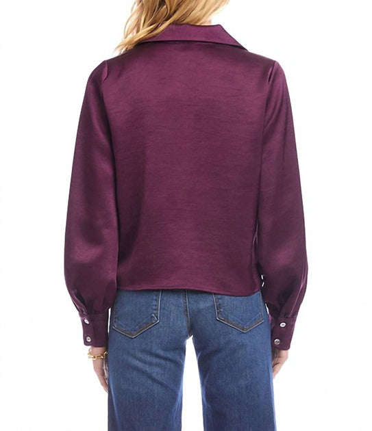 Karen Kane Tie Front Top Purple Medium 3