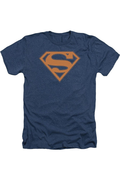 Gildan Superman Shield Tee Navy/Orange Small 2