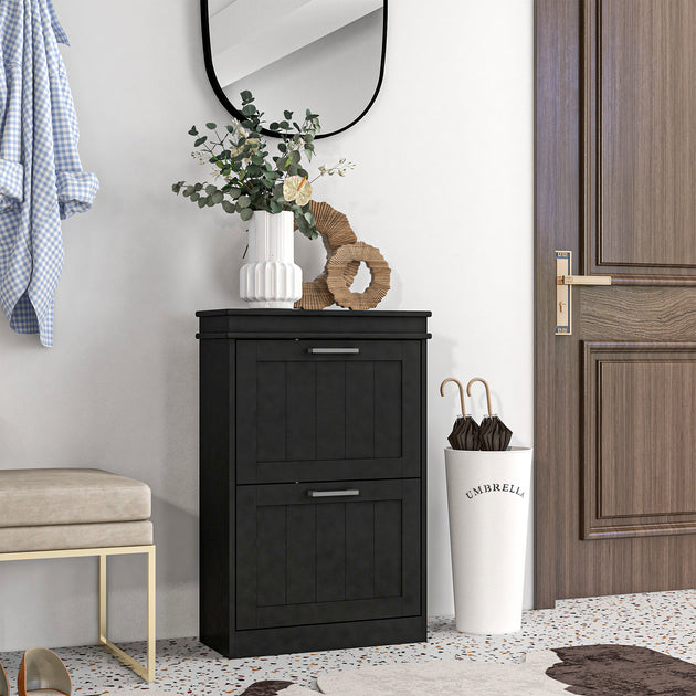 Hivvago Freestanding Shoe Cabinet White 4
