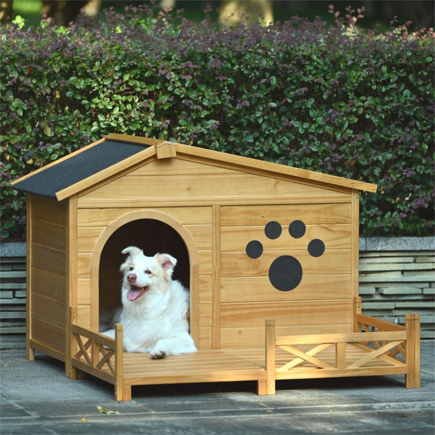 Maison Boucle Wooden Dog House White Medium 4