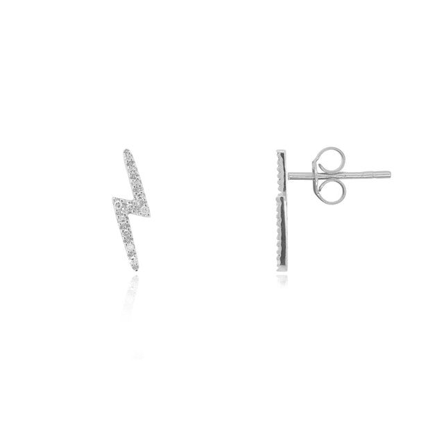 The Loavery Lightning Bolt Stud Earrings Silver 2