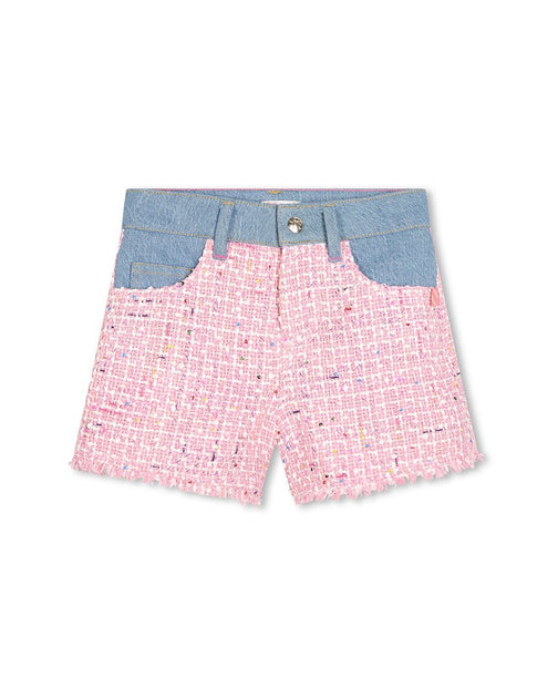 Billieblush Tweed Denim Short Pink US 5 2