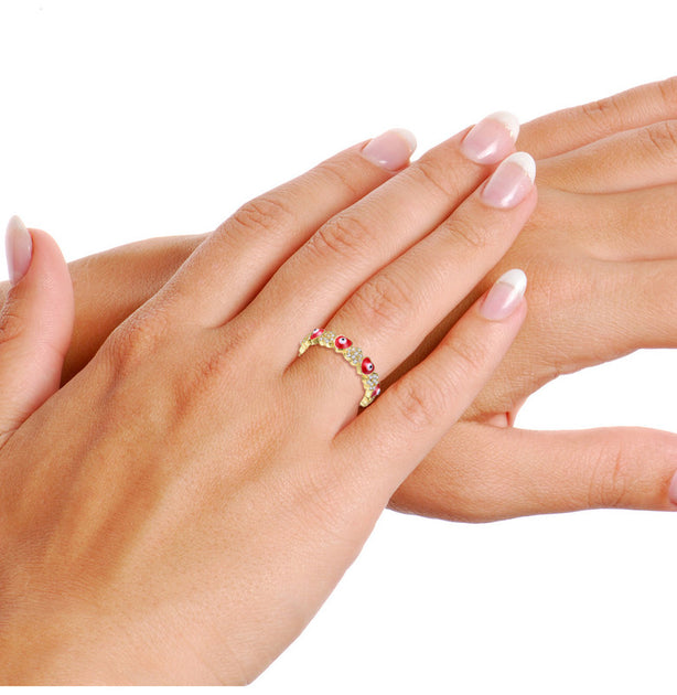 GigiGirl Kids/Teens Stacking Ring Red US 6 4