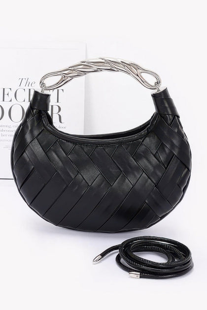 FASHNZFAB Woven Clutch Black One Size 2
