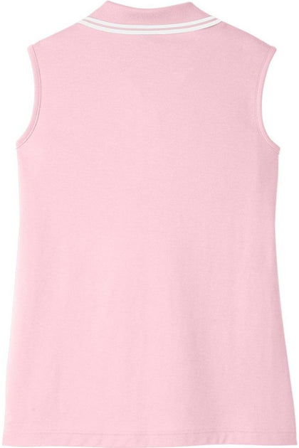 Devon & Jones Crownlux Performance Plaited Sleeveless Polo Pink Small 3