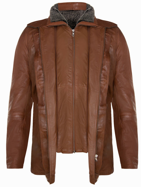 Infinity Trench Coat Leather Brown XL 4