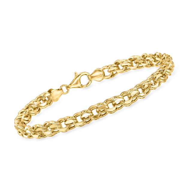 Ross-Simons Faceted Rolo-Link Bracelet Gold 3