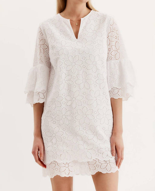 christa eyelet mini dress Tyler Boe Christa Eyelet Mini Dress In White