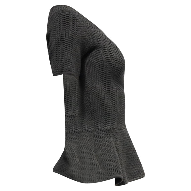 Sandro Knitted Peplum Blouse Grey EU 40 4