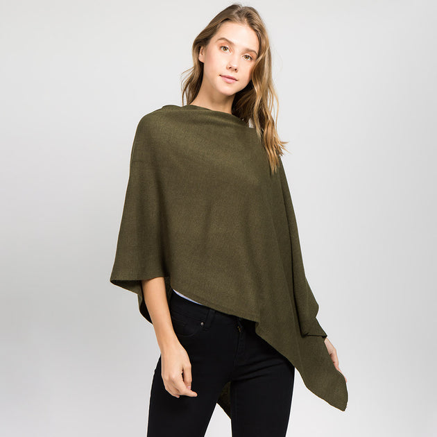 TRUEDAMES Asymmetrical Poncho Wrap Red One Size 3