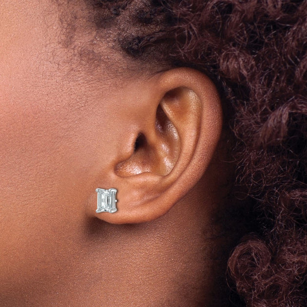 Diamond2Deal Lab Grown Diamond Stud Earrings Silver 4