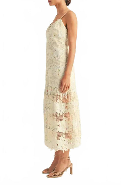 Arose Studio Sabrina Midi Dress Beige Medium 3