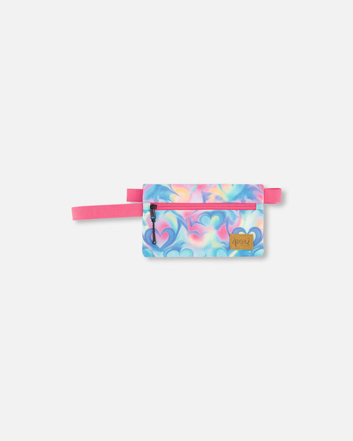 Deux par Deux Double Pencil Case Rainbow Heart Print Multi One Size 2