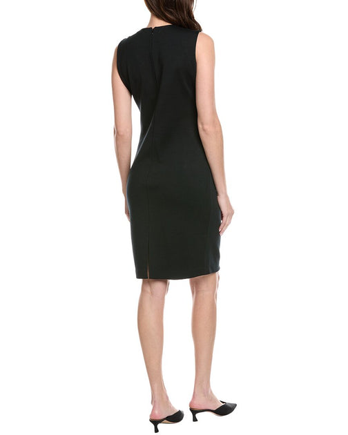 st john milano knit dress St. John Square-Neck Sleeveless Half Milano Knit Dress