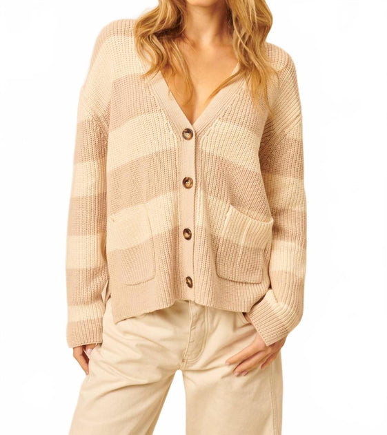 John + Jenn Mckay Striped Sweater Beige Medium 3