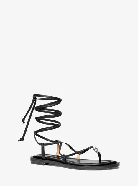 Michael Kors Khloe Lace-Up Sandal Black US 5 2
