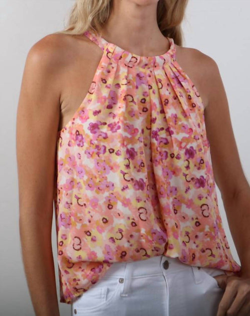 Veronica M Pleated Halter Top Pink X-Small 4