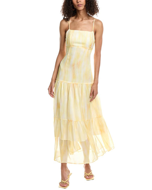 Beulah Spaghetti Strap Maxi Dress Yellow Large 2