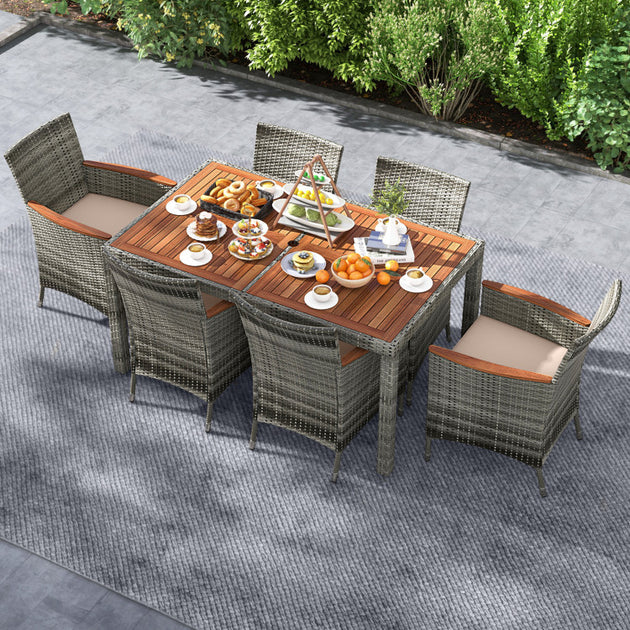Hivvago 7 Piece Dining Set Gray 3