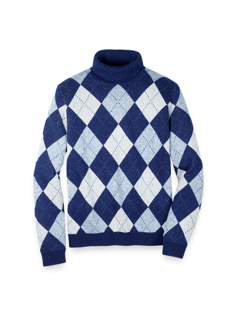 Paul Fredrick Donegal Turtleneck Sweater Blue 4XLarge 2