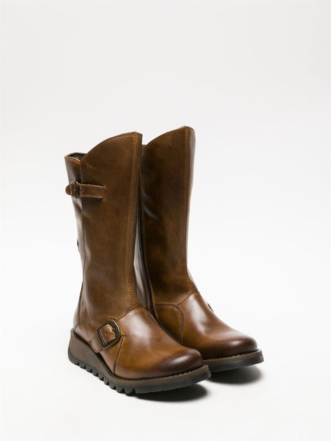 Fly London MES 2 Wedge Boot Brown EU 36 4