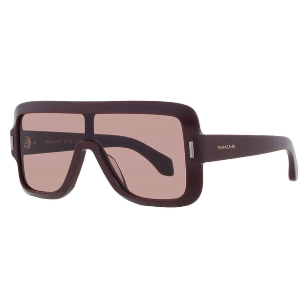 Salvatore Ferragamo Ferragamo Burgundy Shield Ladies Sunglasses