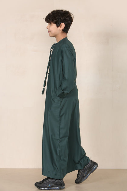 Arabic Thobes Boys Emirati Jubba Olive Green 8 Years 3