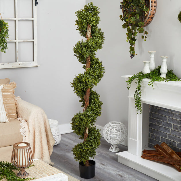 Hivvago Boxwood Spiral Topiary Artificial Tree Green 182.88 cm 4