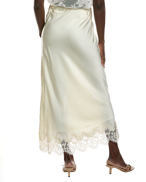 Bardot Elisan Lace Satin Midi Skirt White US 6 3