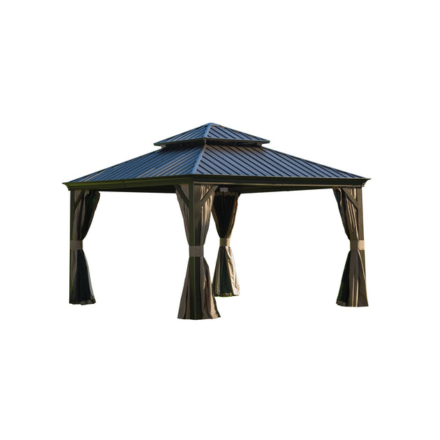 Streamdale 12x12 Hardtop Gazebo Brown 2