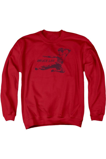 Gildan Bruce Lee Line Kick Crewneck Sweatshirt Red XXL 2