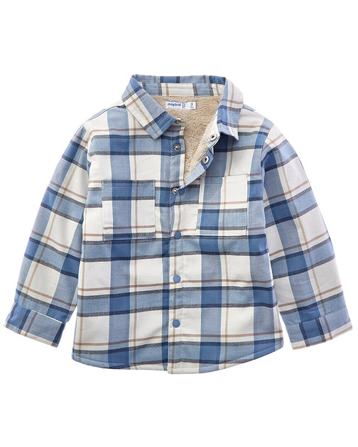 Mayoral Plaid Overshirt Blue 3T 2