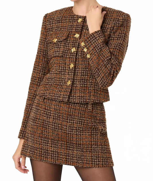 ASTR The Label Kyleigh Jacket Brown Small 3