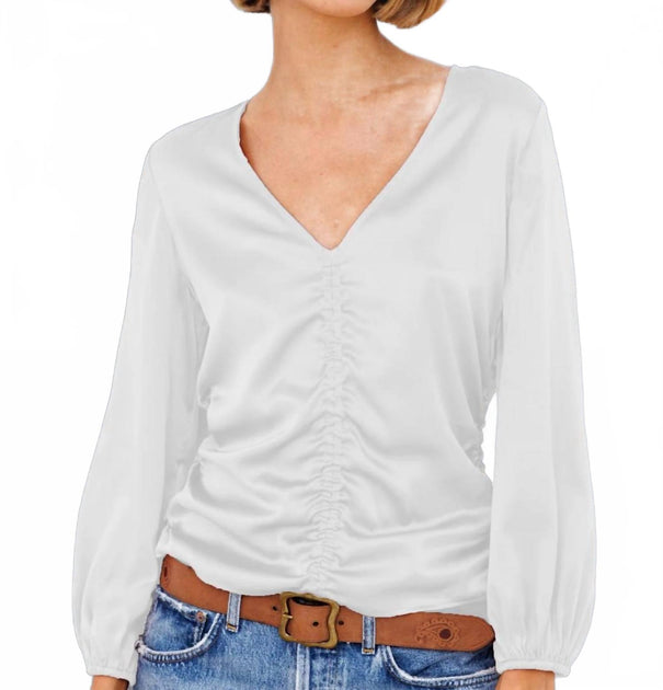 Go by Go Silk Go Scrunch Top White XS 3