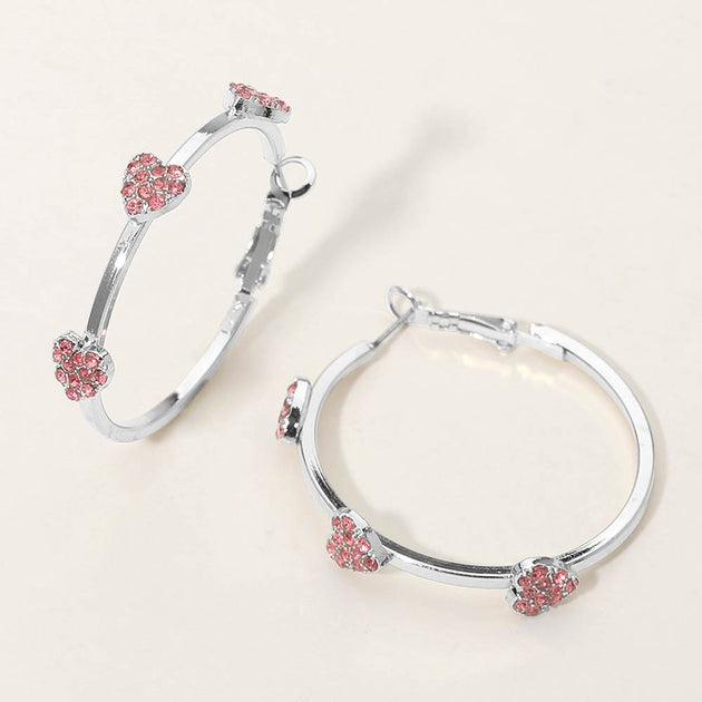 FASHNZFAB Hoop Earrings Red 2