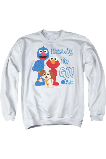 Gildan Sesamstrasse Furry Friends Forever Ready To Go Crewneck Sweatshirt White Medium 2