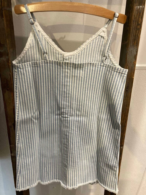 DL1961 Kids Striped Denim Dress White Medium 4
