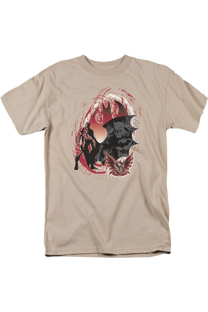 Gildan Batman Gothic Scrawl T-Shirt Beige Large 2