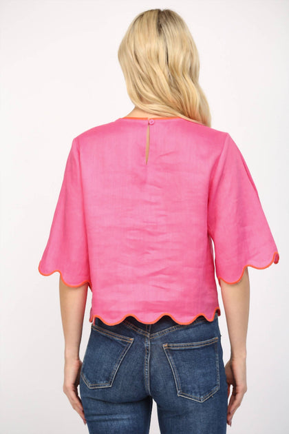 Fate Scalloped Top Pink Medium 4