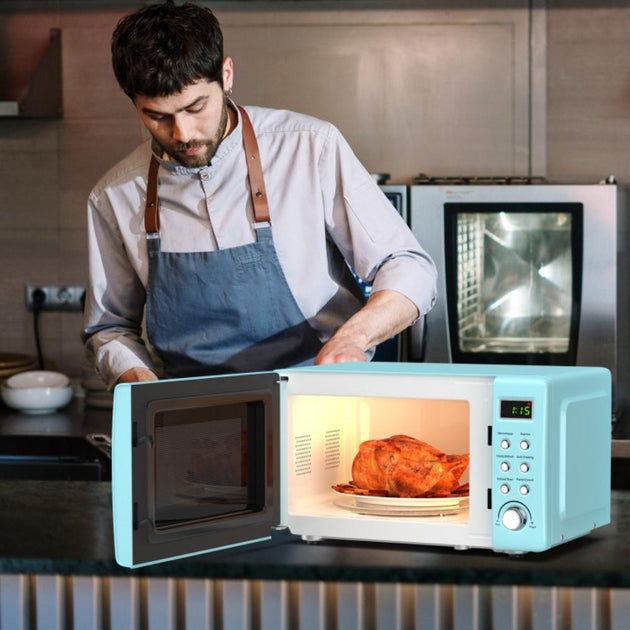 Four à micro-ondes rétro de comptoir 700W Vert Costway 5