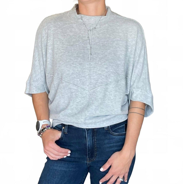 Democracy Three Quarter Dolman Haut Tricot Gris XS 4