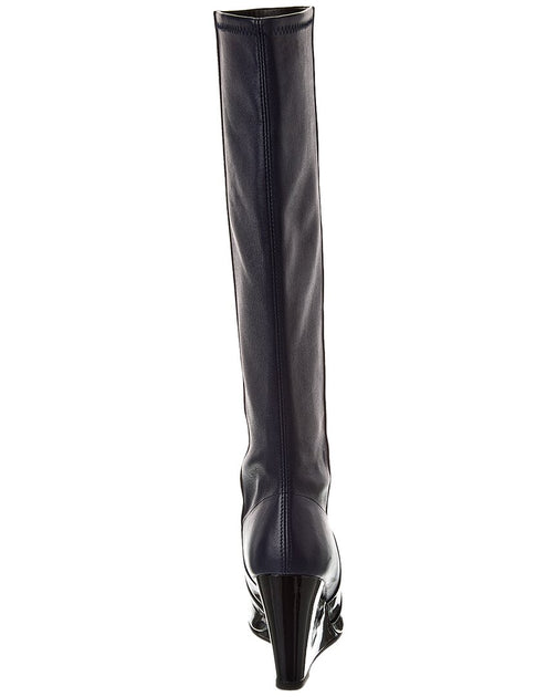 Stuart Weitzman Milla City Wedge Knee-High Boot Black US 7.5 4