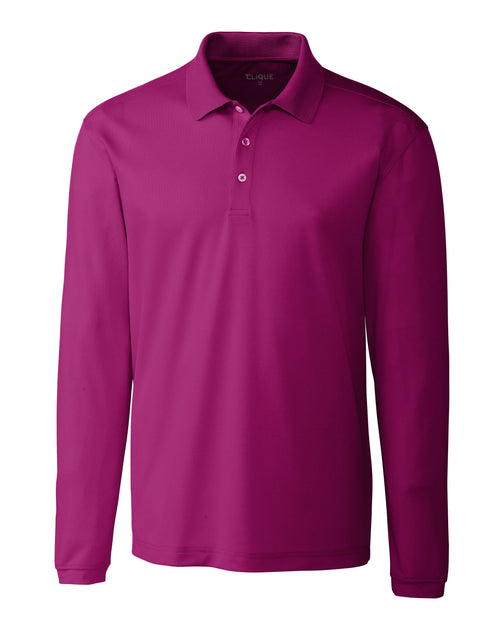 Clique Spin Eco Performance Pique Long Sleeve Men's Polo Grey Medium 3